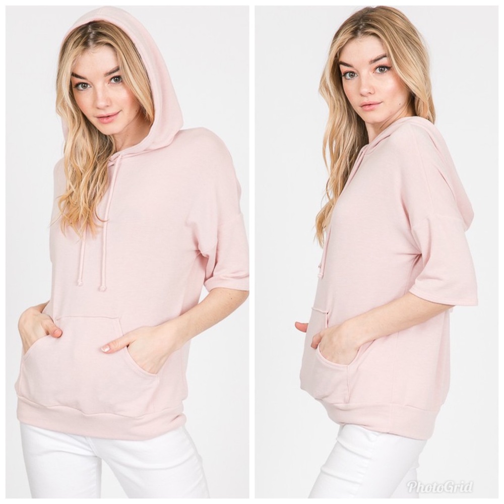 🥰SO SOFT 💕💗pink French terry hoodie - Picture 4 of 5